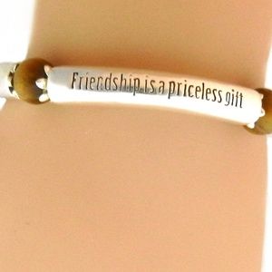 Stretch Bracelet - Friendship Message - Silver